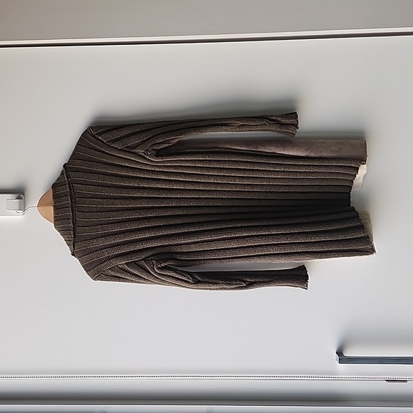 Vintage Made in Italy Faux Shearling Rib Knit Printed Long Cardigan - Picture 8 of 8